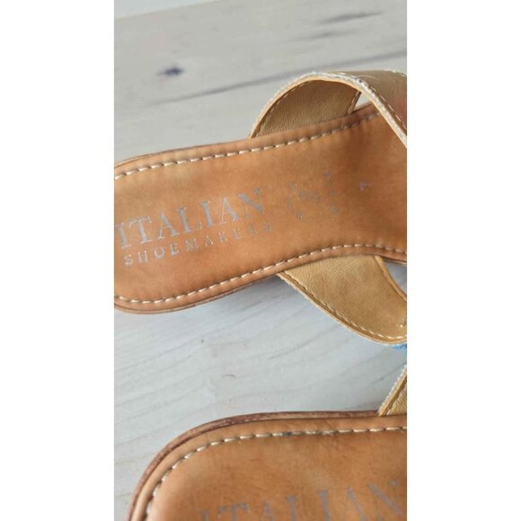 Italian Leather Sandals Floral sz 7 - Picture 4 of 8